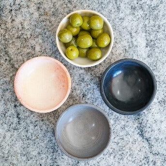 Kenyan Soapstone Hand Carved Small Bowl 'Marbled Pink'