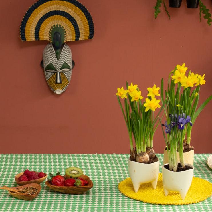 Kenyan Soapstone Hand Carved Plant Pot 'Natural'