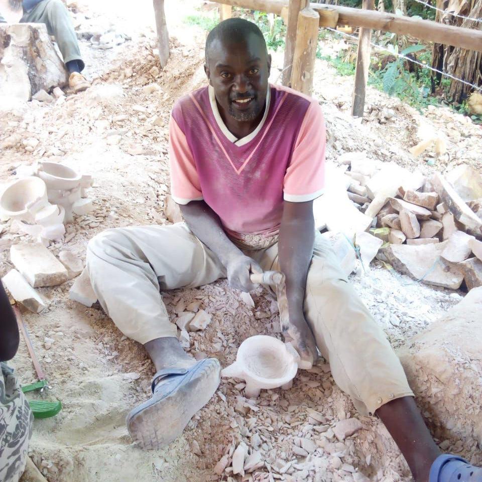 Kenyan Soapstone Heart Dish 'Marbled Pink'