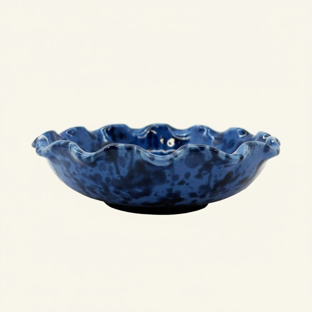 Shallow Scalloped Splatterware Bowl