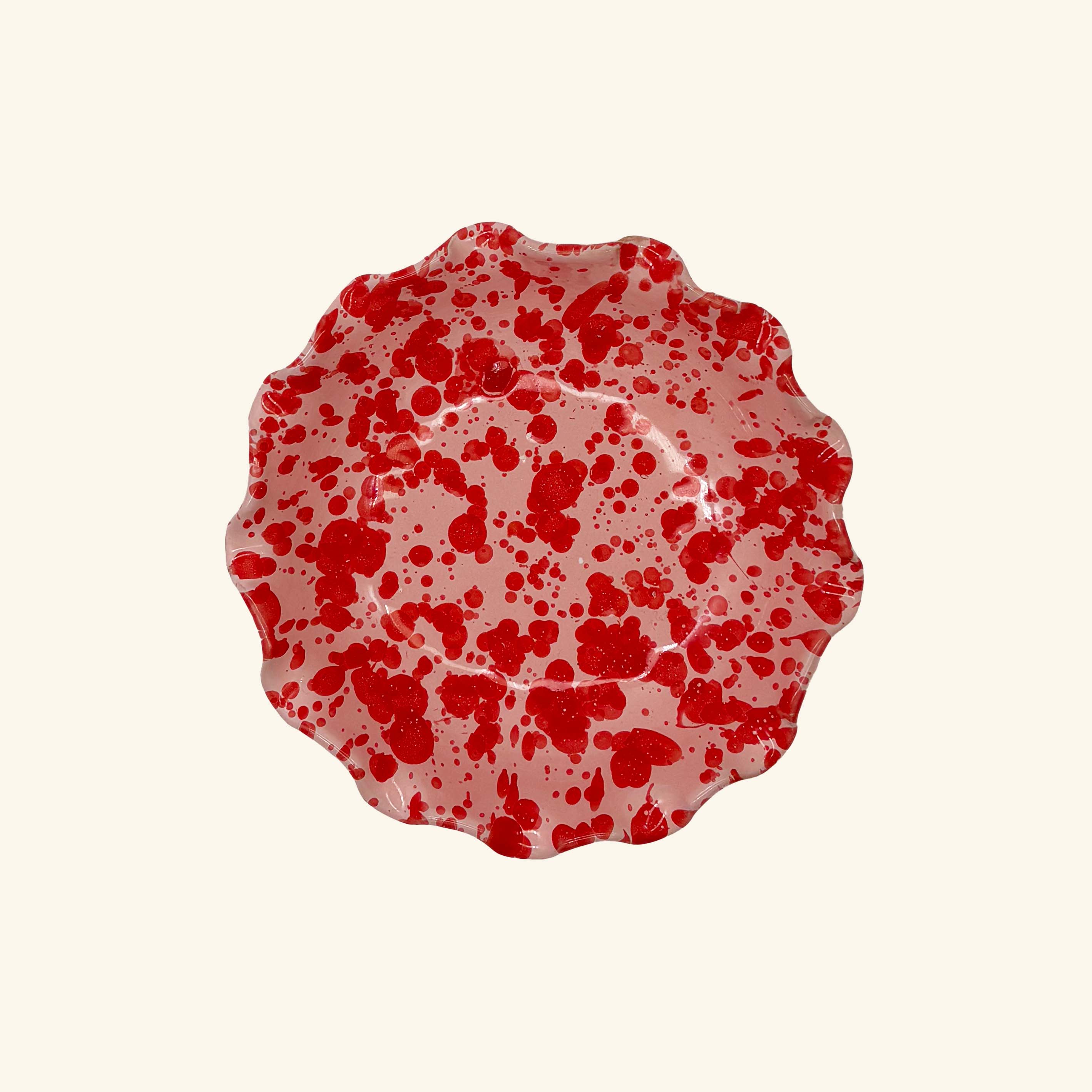 Shallow Scalloped Splatterware Bowl