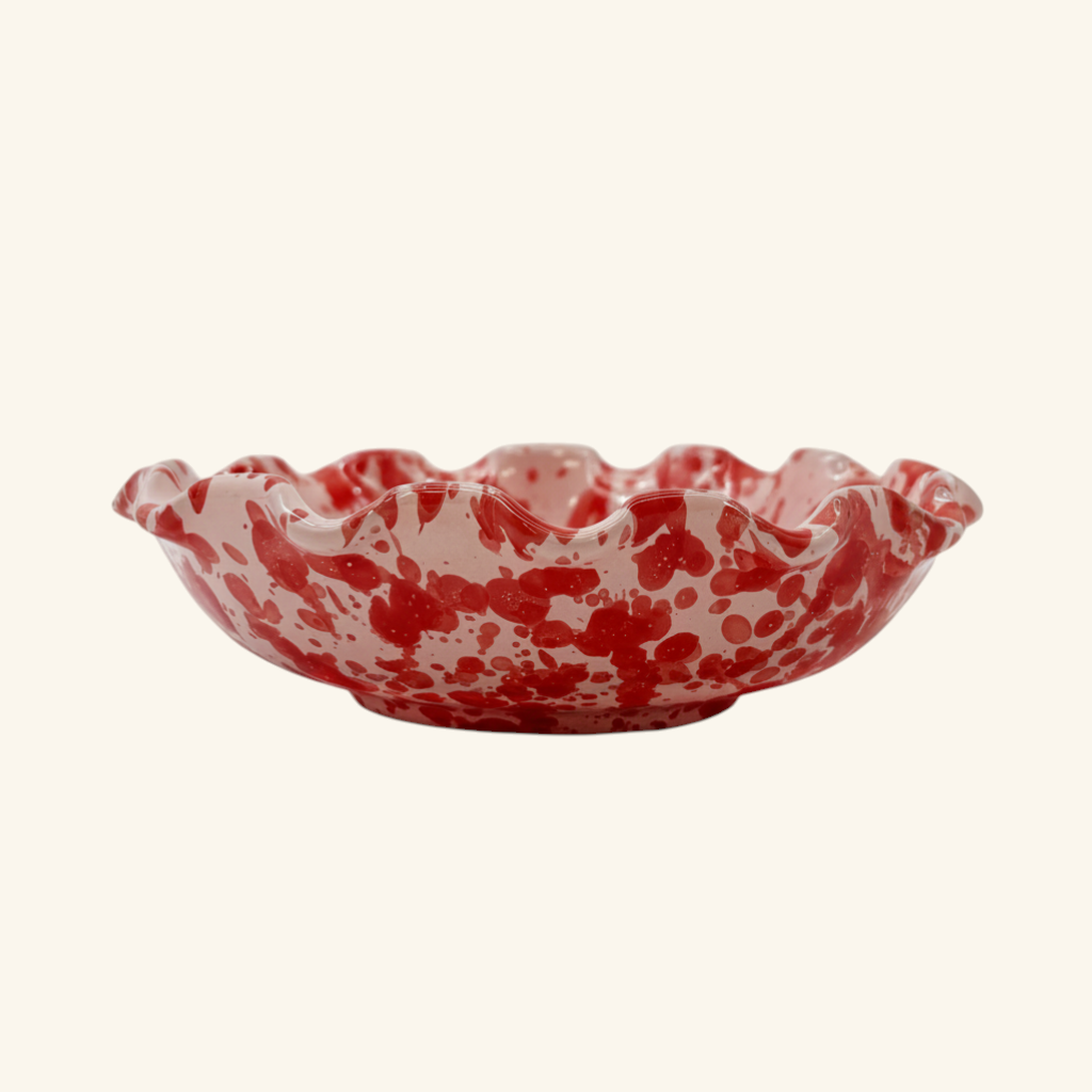 Shallow Scalloped Splatterware Bowl