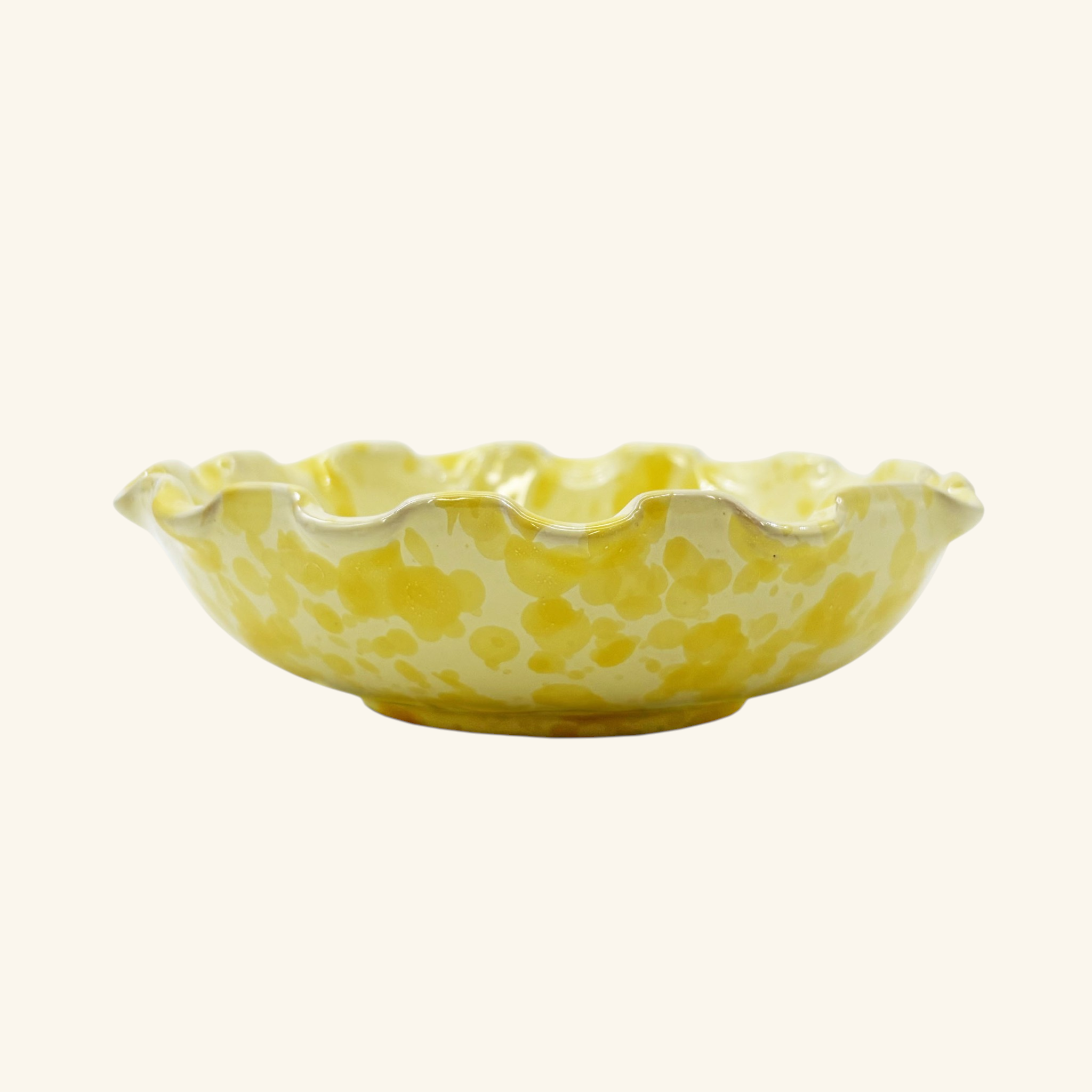 Shallow Scalloped Splatterware Bowl