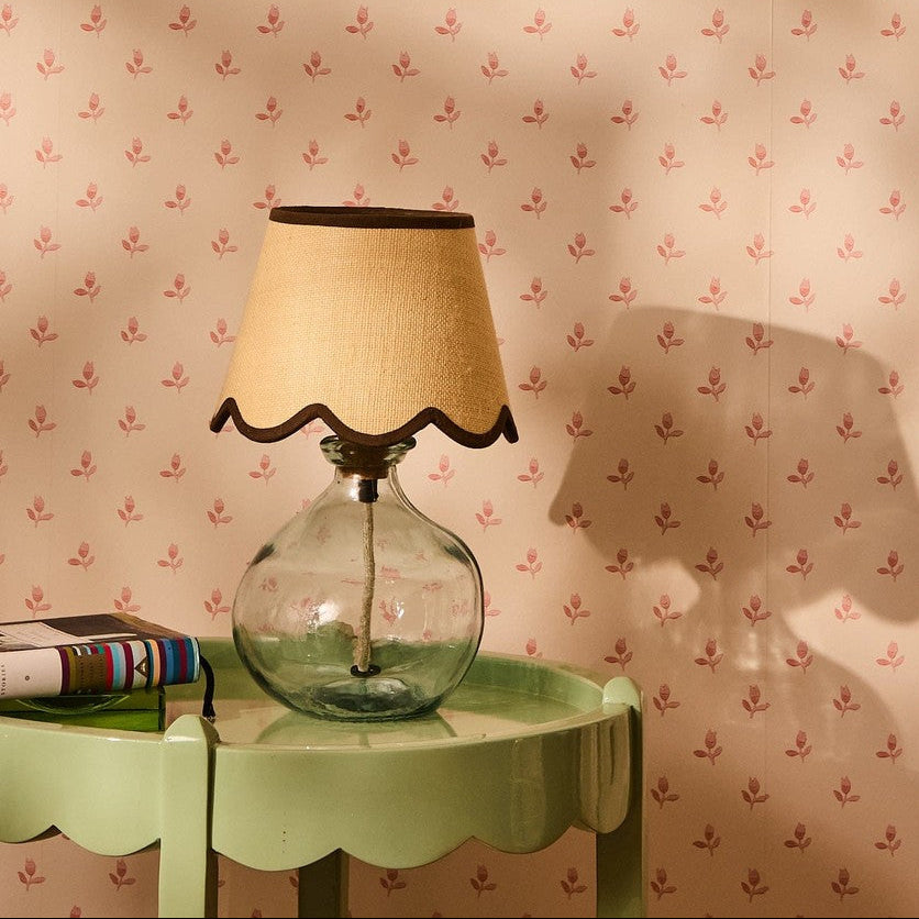 Chocolate Brown Jute Scallop Lampshade