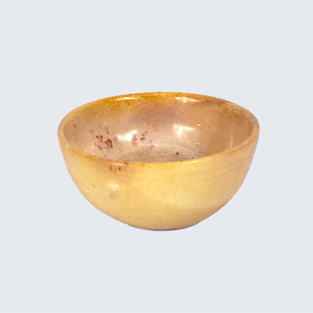 Large Round Soapstone Bowl 'Marbled Pink'