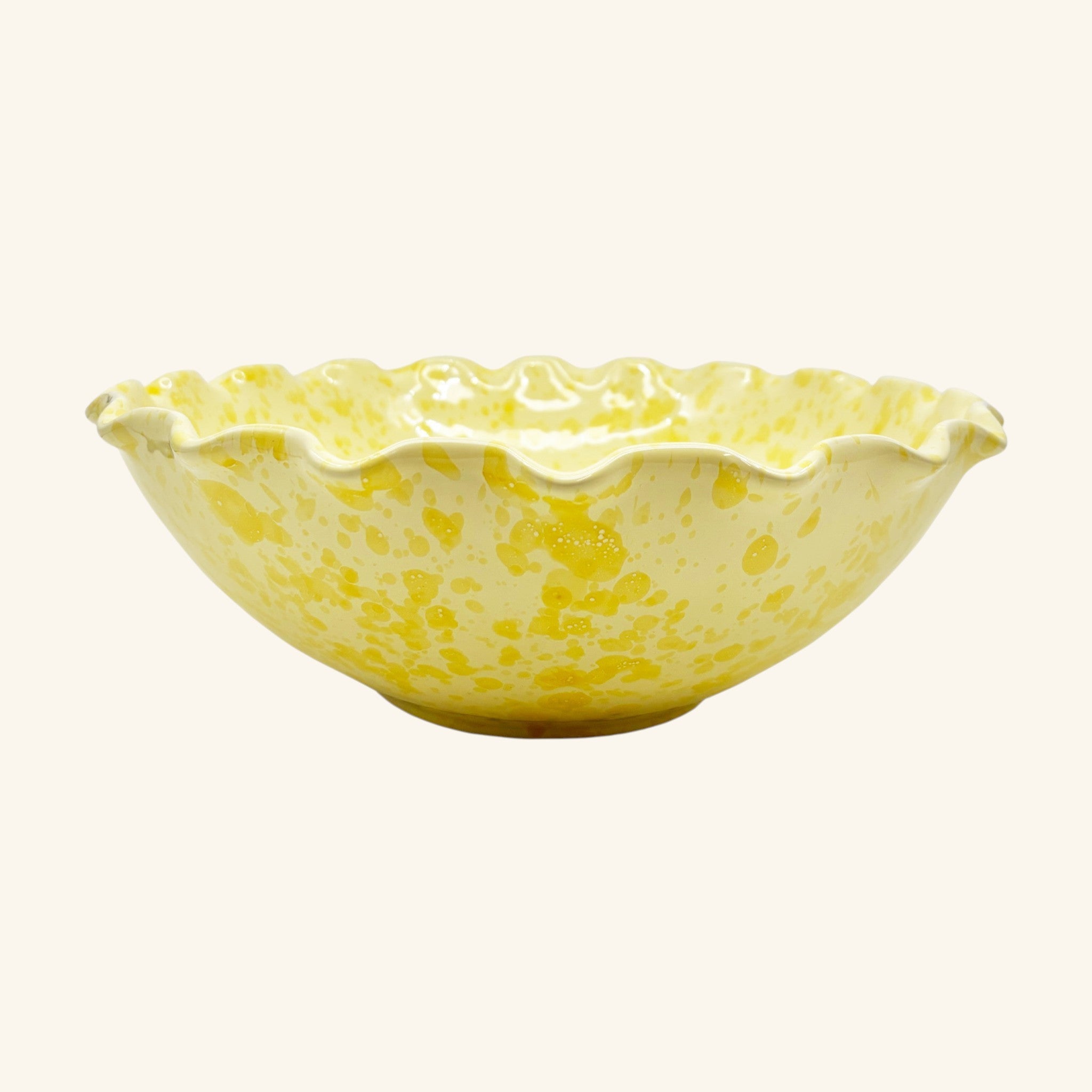 Large Splatterware Wavy Bowl