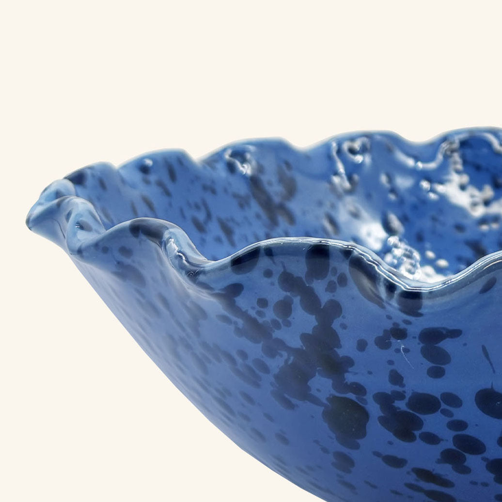 Large Splatterware Wavy Bowl