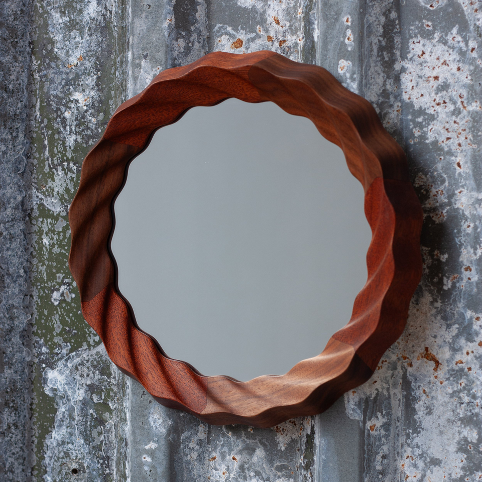 Kruller Extra Mirror | Sapele & Walnut