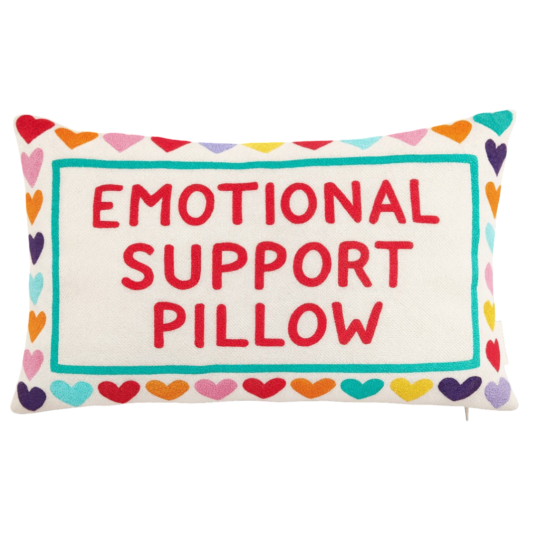 Funny Needlepoint Pillow – Emotional Support Pillow