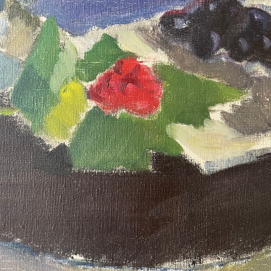 Still Life with Wine and Rose Oil Painting