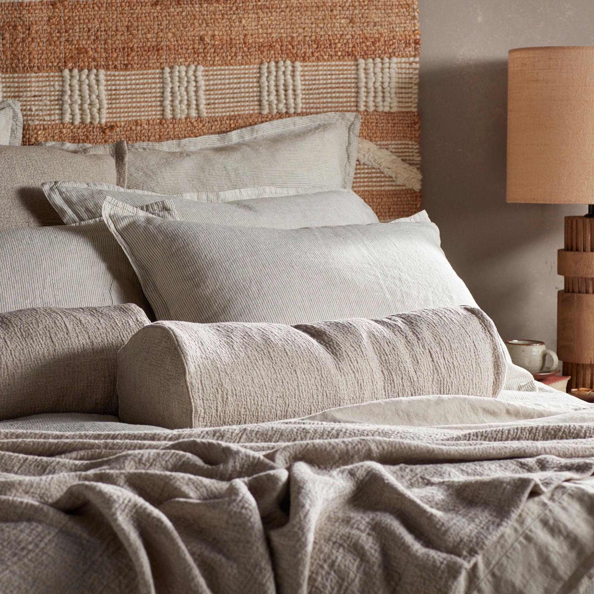Natural Sid Stripe 100% Linen Oxford Pillowcase