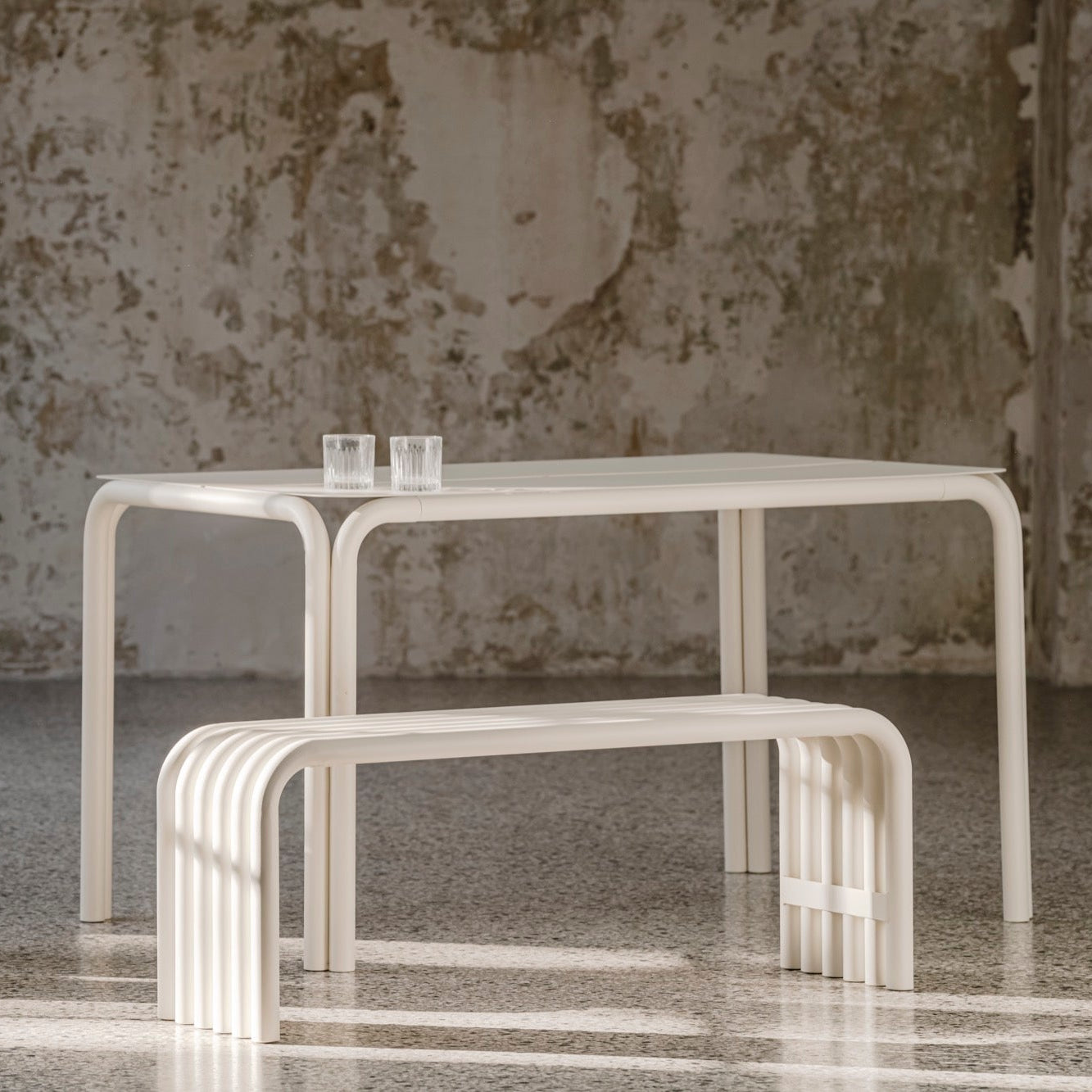 Nokk Steel Bench | Beige
