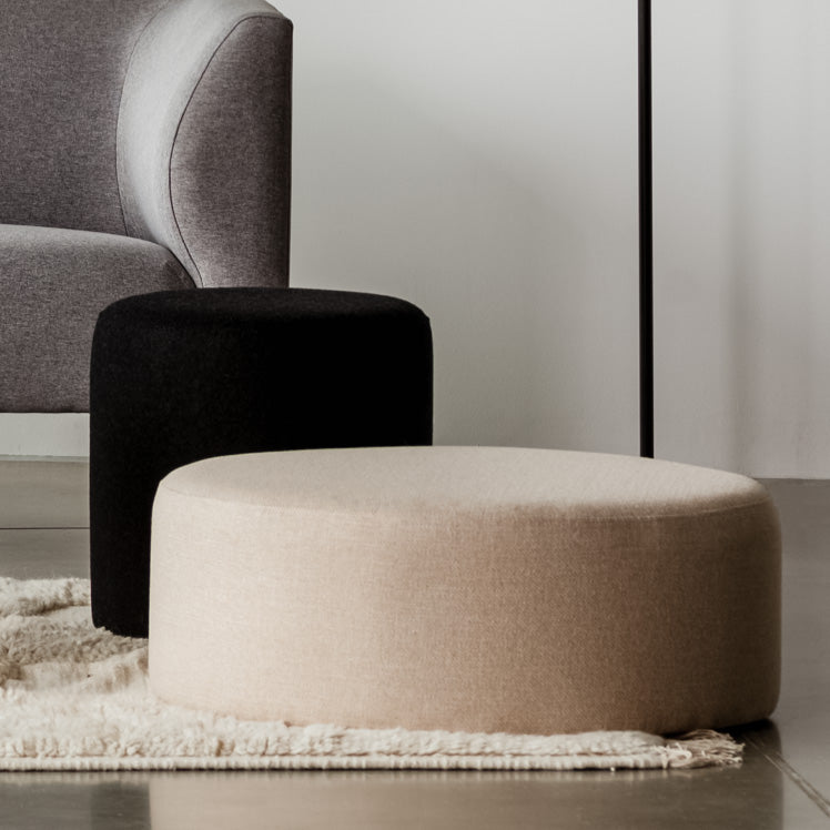 Folk Wide Pouf | Beige