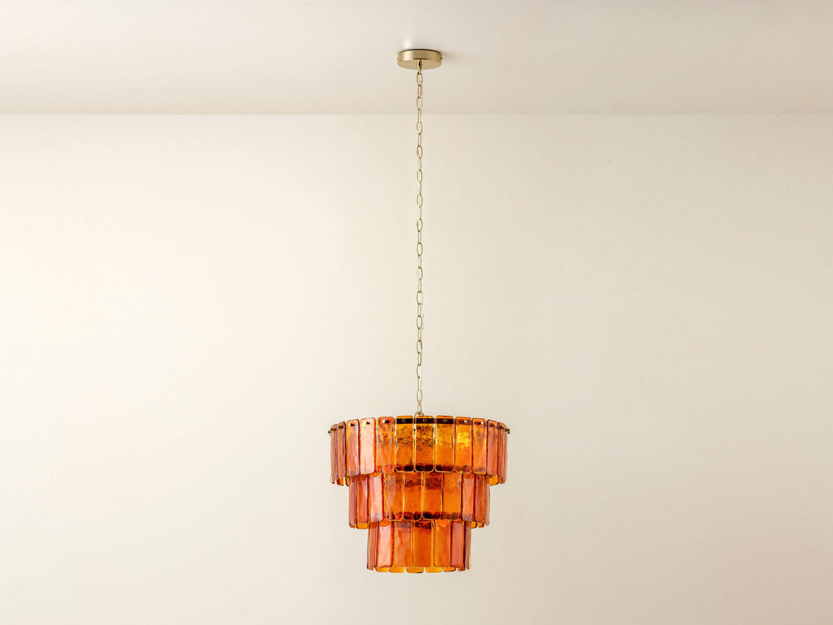 Amber Glass 3-Tier Chandelier | The Roost | Lamps, Pendants & Ceiling ...