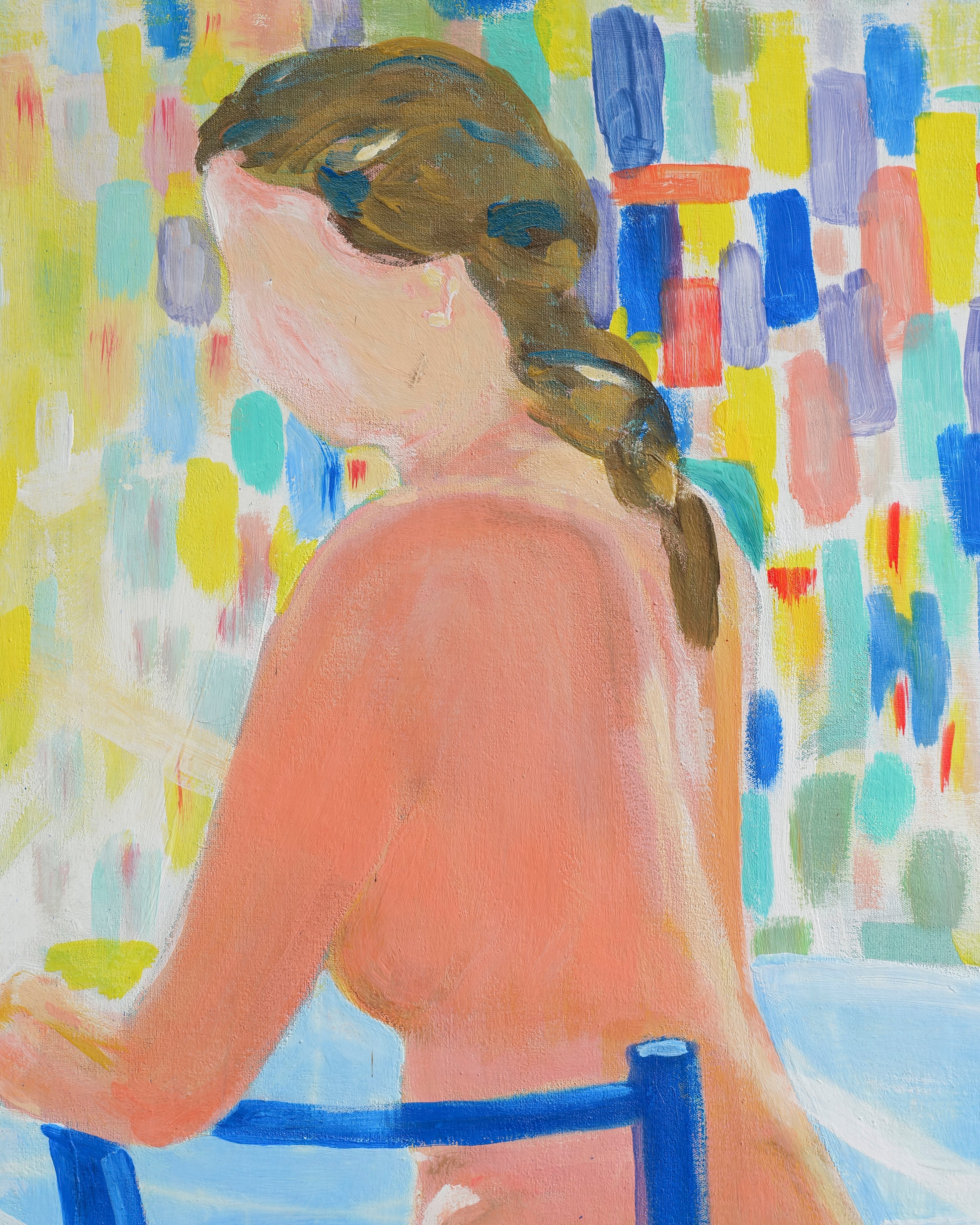 Colourful Nude Oil on Board