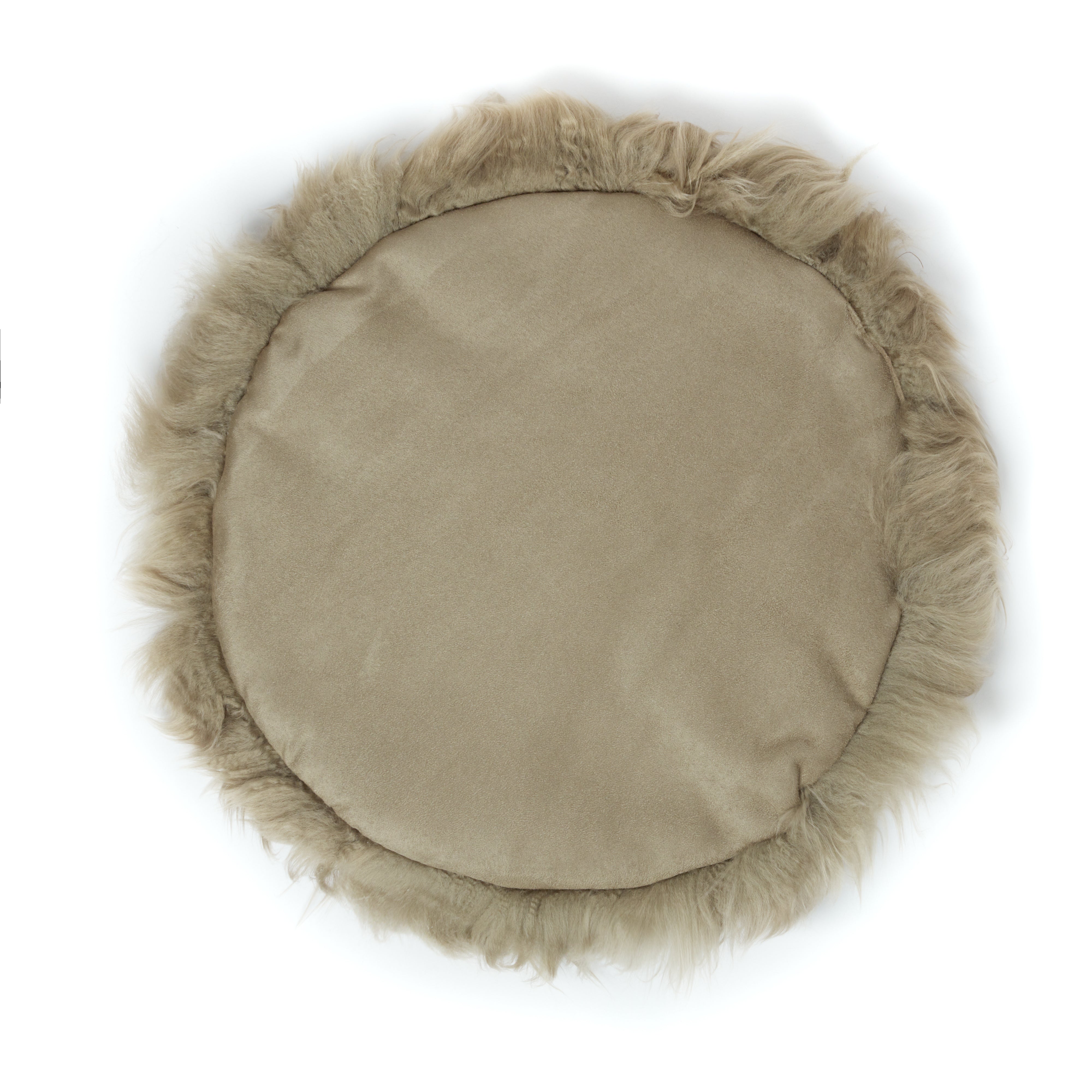 Circular Sheepskin Seat Pad - Taupe