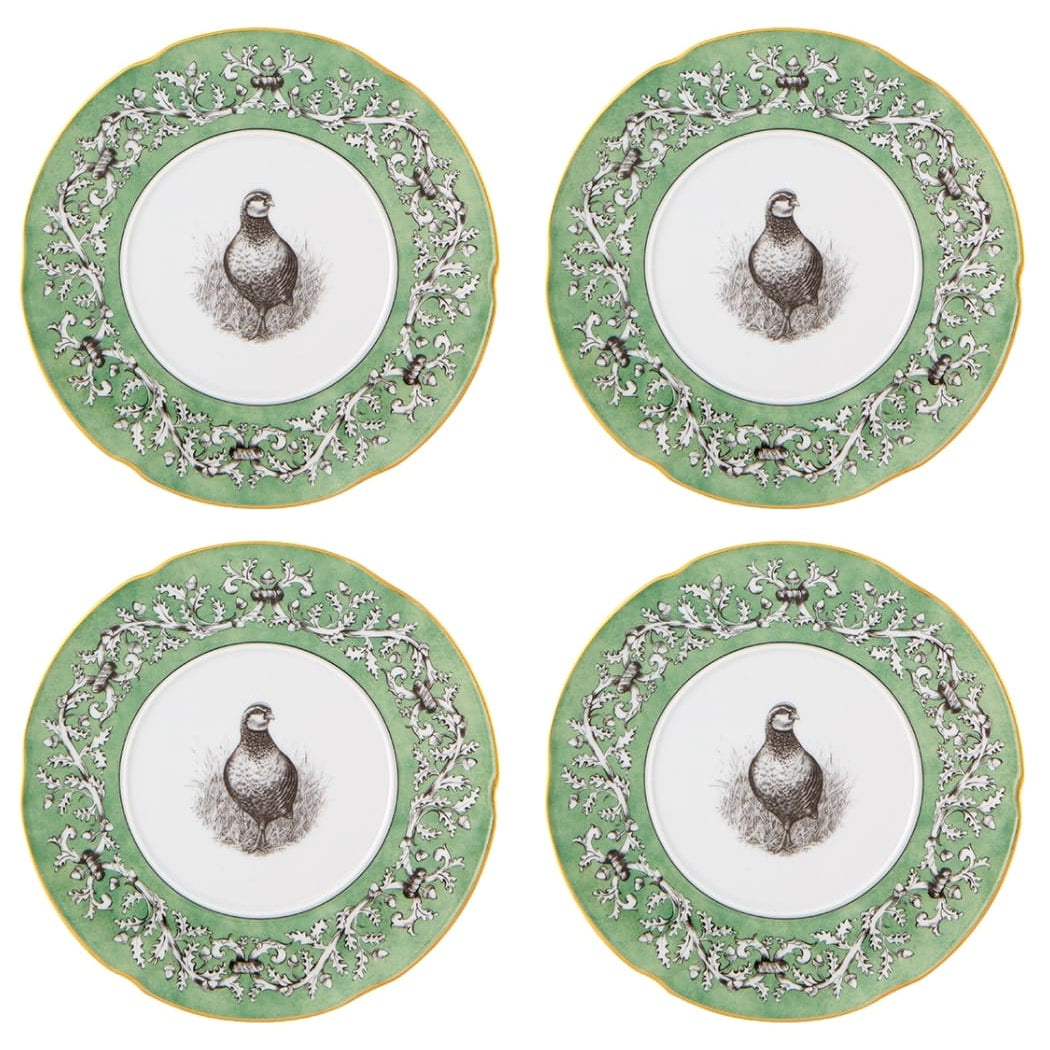 Pheasant Fancy Dessert Plates | Set of 4