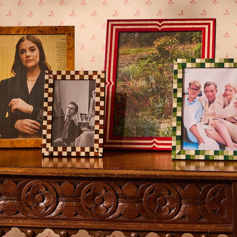 Raspberry Beret Marquetry Photo Frame