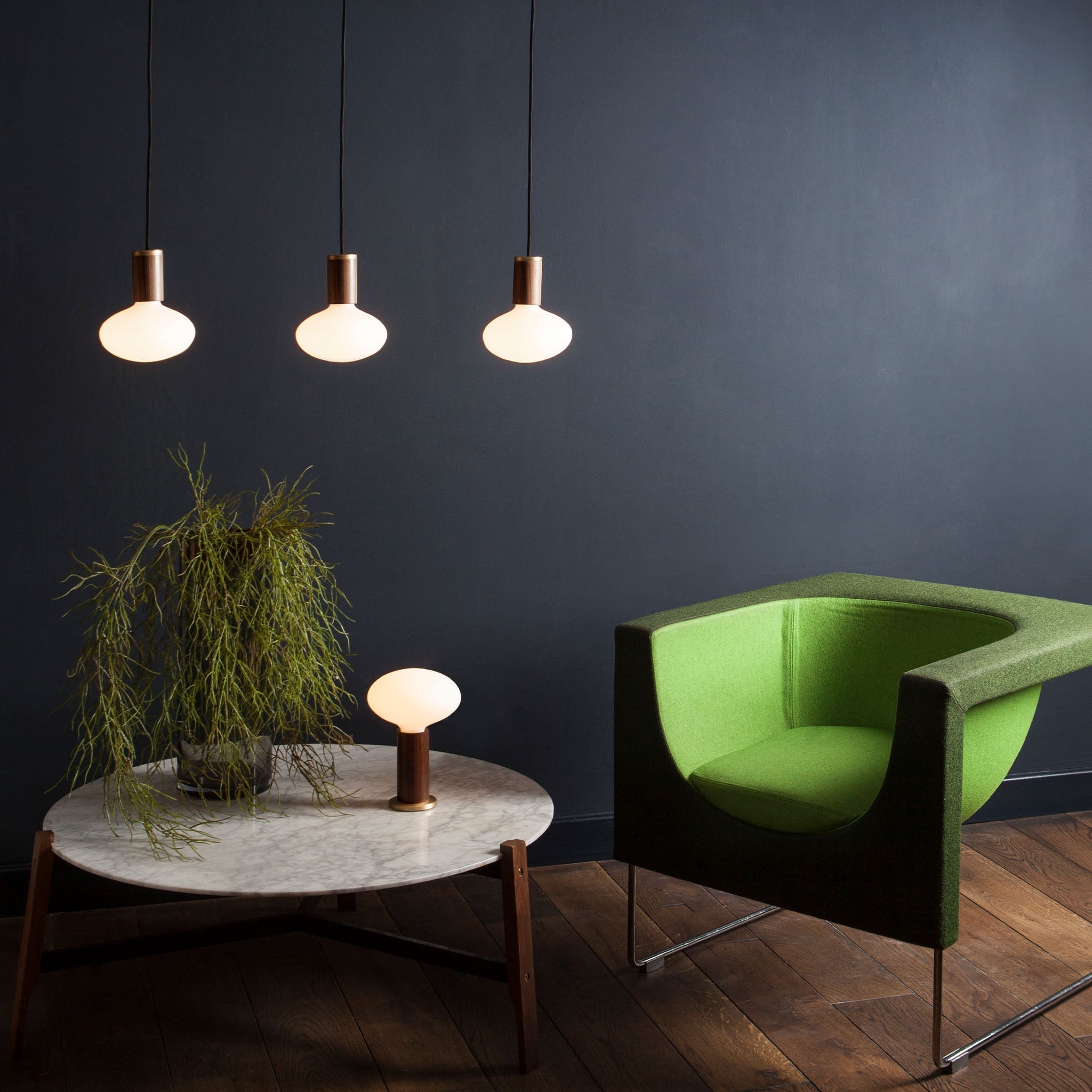 Oval Dim-to-Warm Pendant Light in Brass