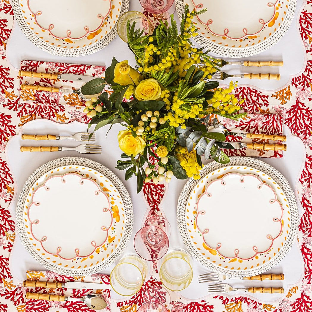 Pretty In Pink Scalloped Dessert Plates | Set of 4