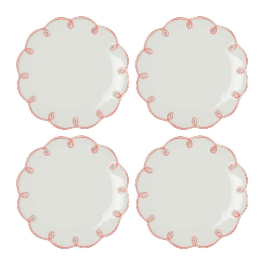 Pretty in Pink Scalloped Side Plates | Set of 4