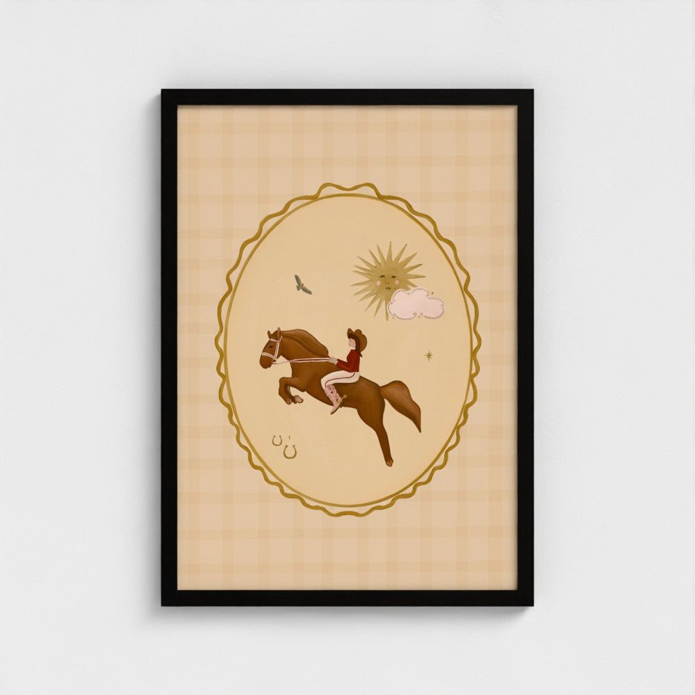 Cowgirl Cameo Art Print
