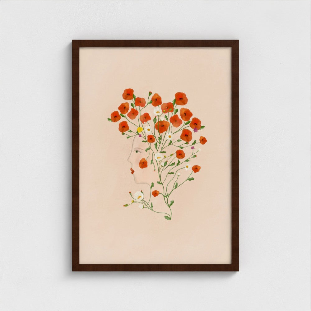 From the Poppies she bloomed Art Print