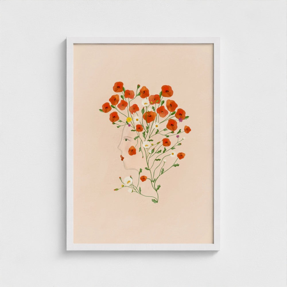 From the Poppies she bloomed Art Print