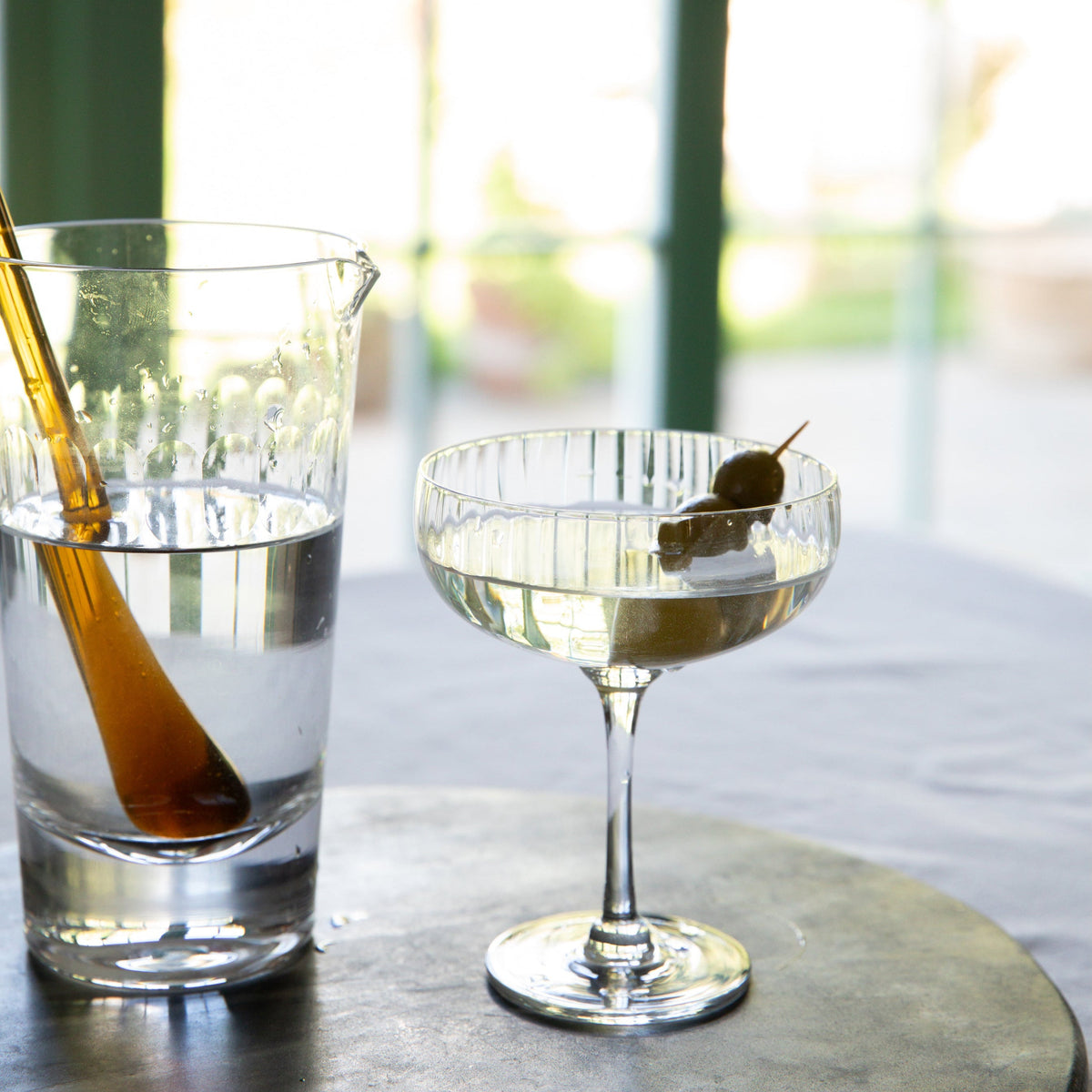 Crystal Cocktail Glasses with Ripple Design