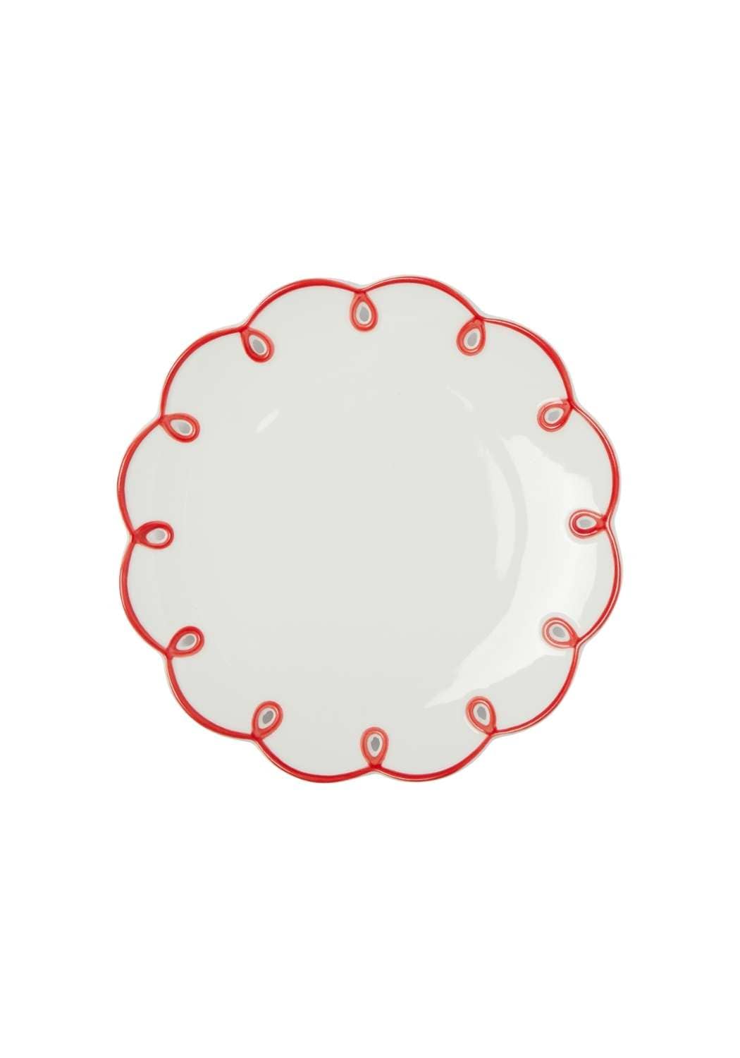 Rosy Red Scalloped Side Plates | Set of 4