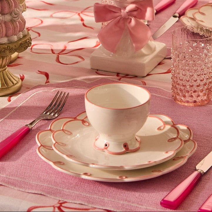 Pretty In Pink Scalloped Dessert Plates | Set of 4