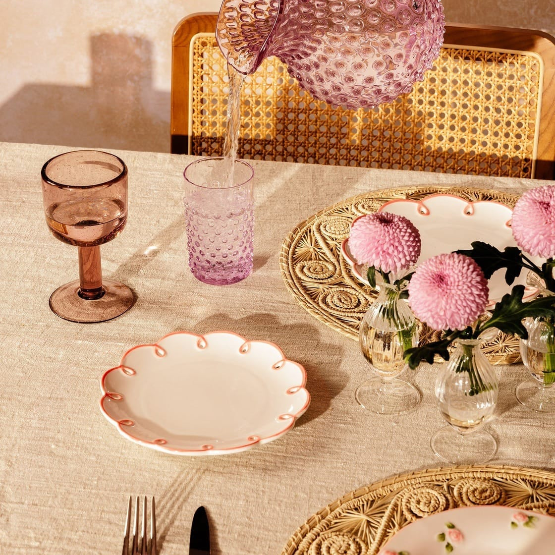 Pretty in Pink Scalloped Side Plates | Set of 4