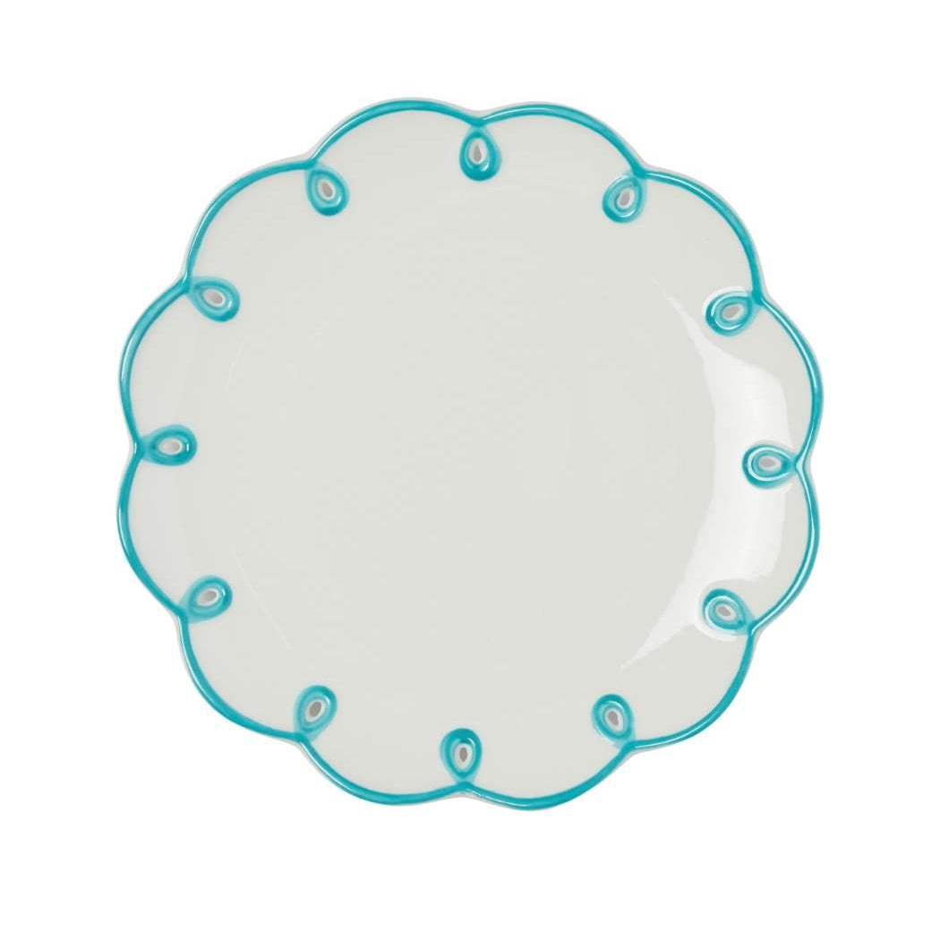 Sky Blue Scalloped Side Plates | Set of 4