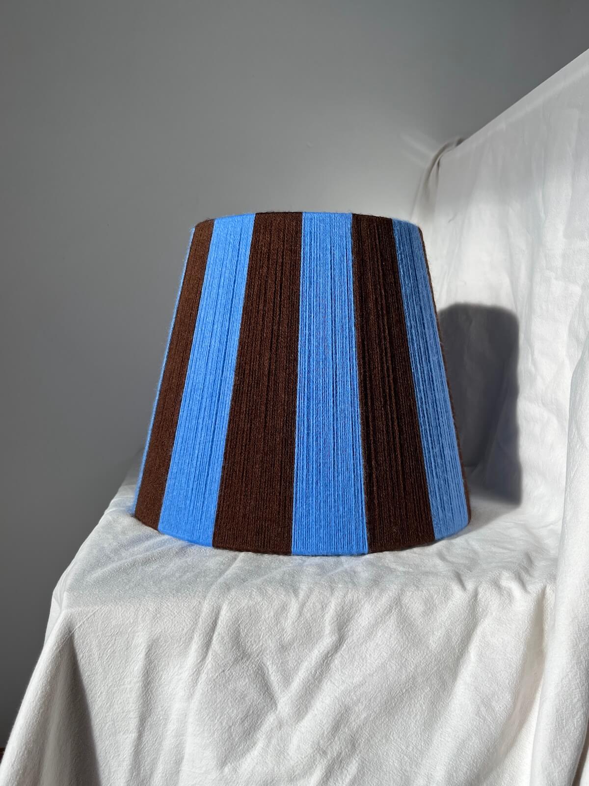 Blueberry & Cocoa Striped Yarn Drum Lampshade
