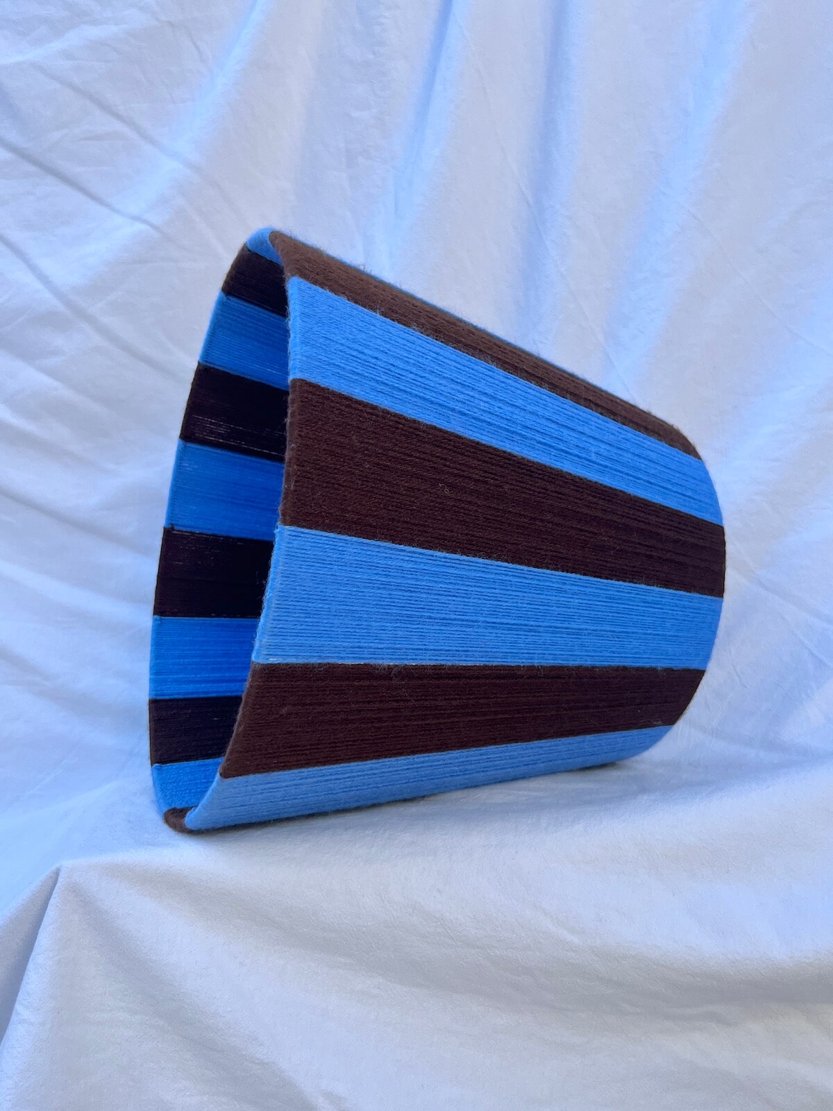 Blueberry & Cocoa Striped Yarn Drum Lampshade