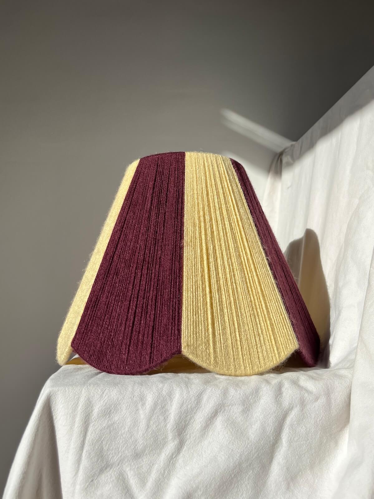 Mulberry & Buttermilk Scallop Yarn Lampshade