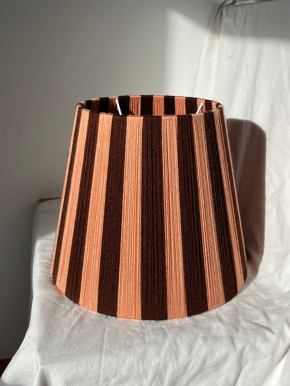 Cocoa & Plaster Pink Striped Yarn Drum Lampshade