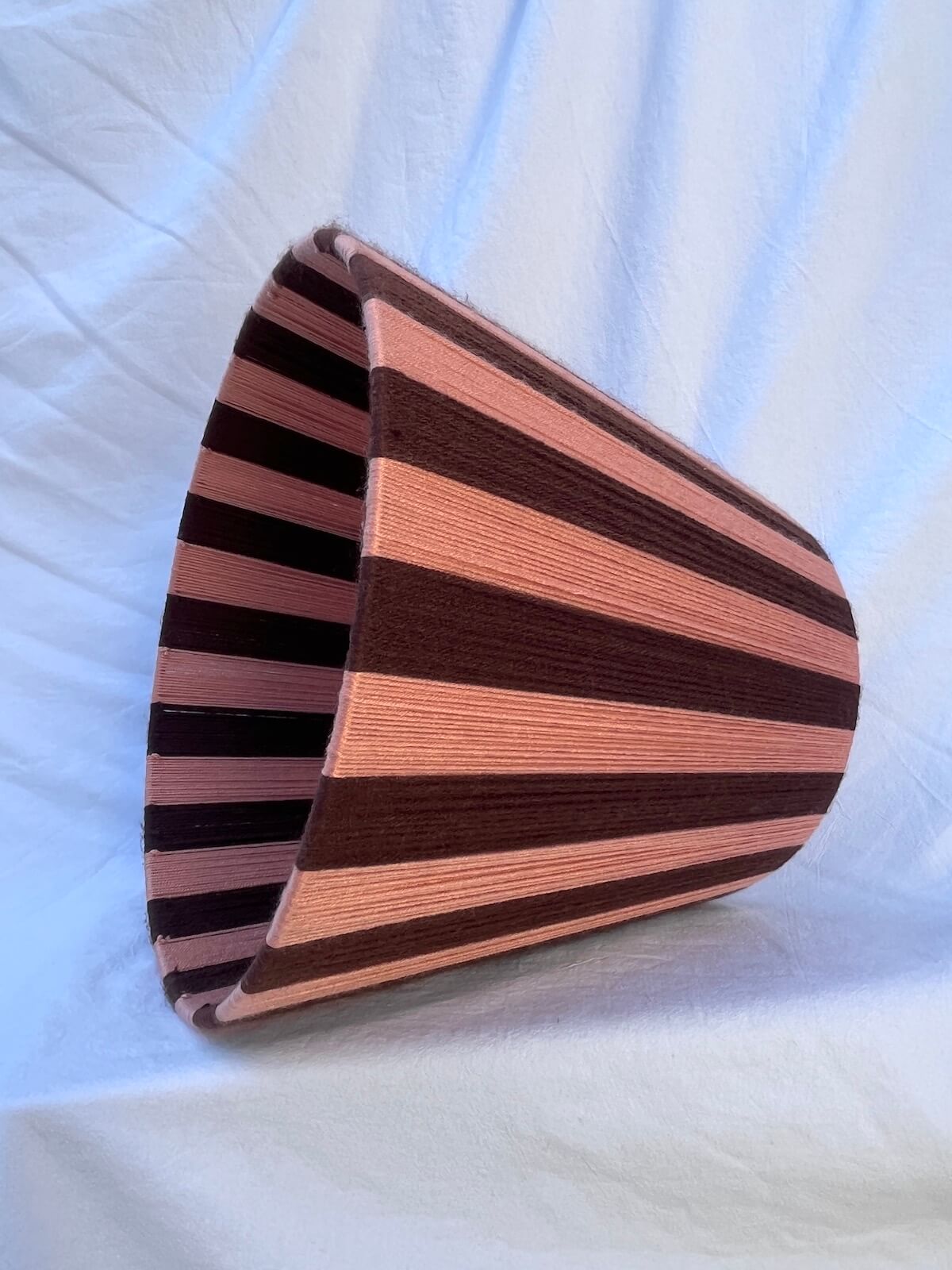 Cocoa & Plaster Pink Striped Yarn Drum Lampshade