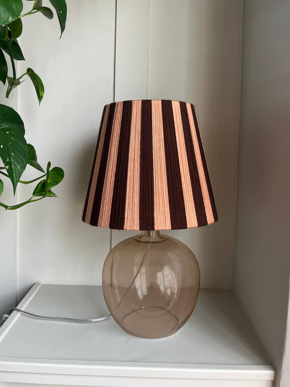 Cocoa & Plaster Pink Striped Yarn Drum Lampshade