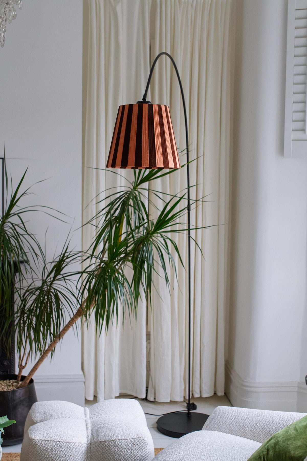 Cocoa & Plaster Pink Striped Yarn Drum Lampshade
