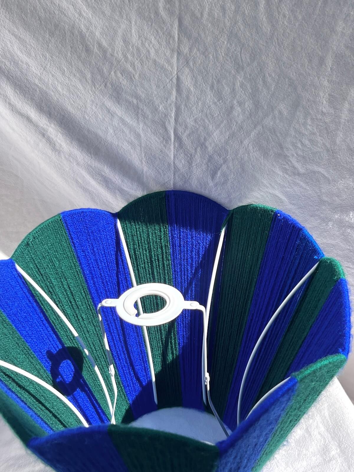 Cobalt Blue & Emerald Green Yarn Lampshade