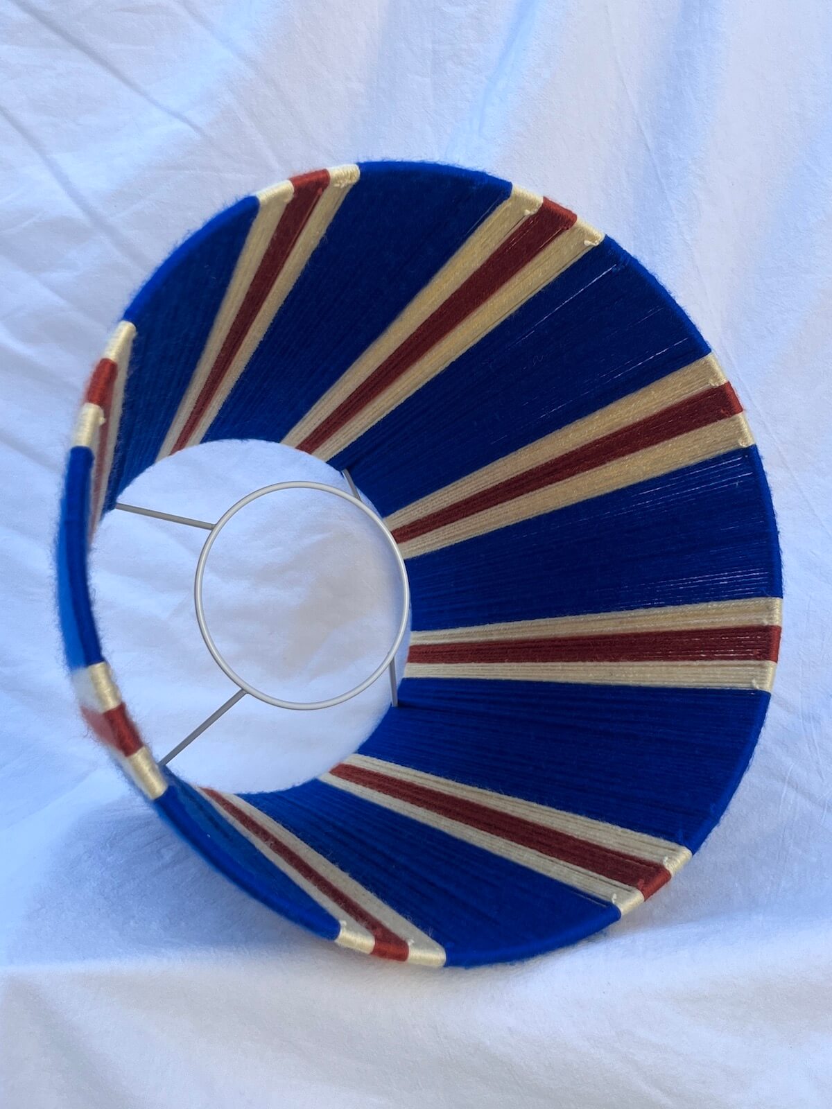 Majorelle Blue Striped Yarn Lampshade