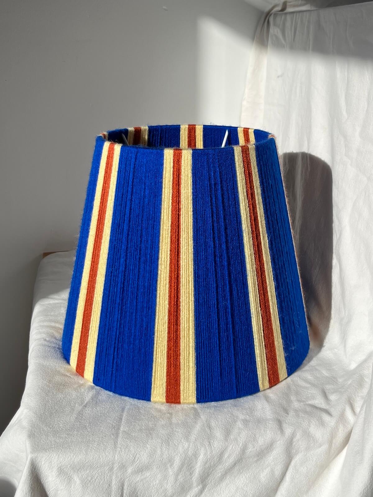 Majorelle Blue Striped Yarn Lampshade