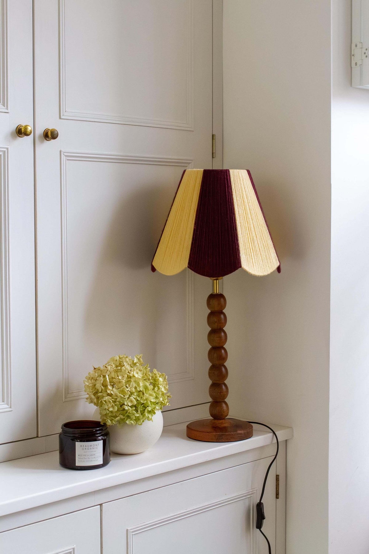 Mulberry & Buttermilk Scallop Yarn Lampshade