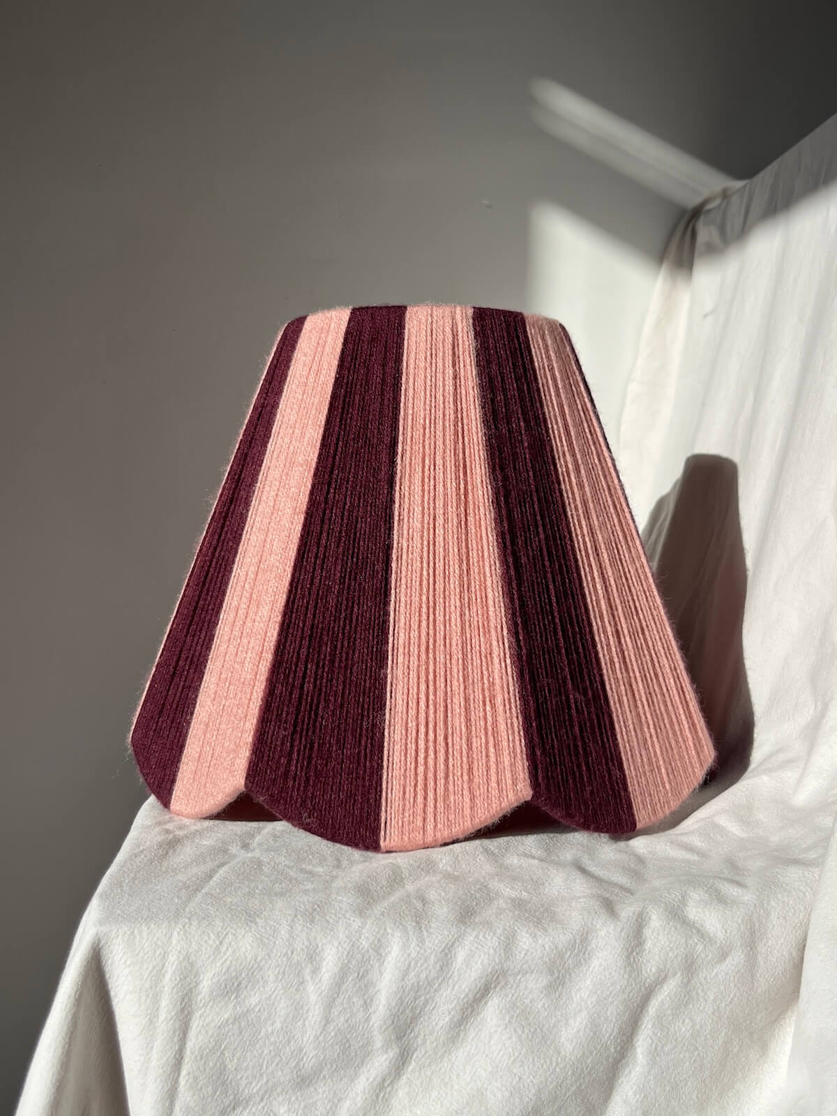 Mulberry & Peony Pink Scallop Yarn Lampshade