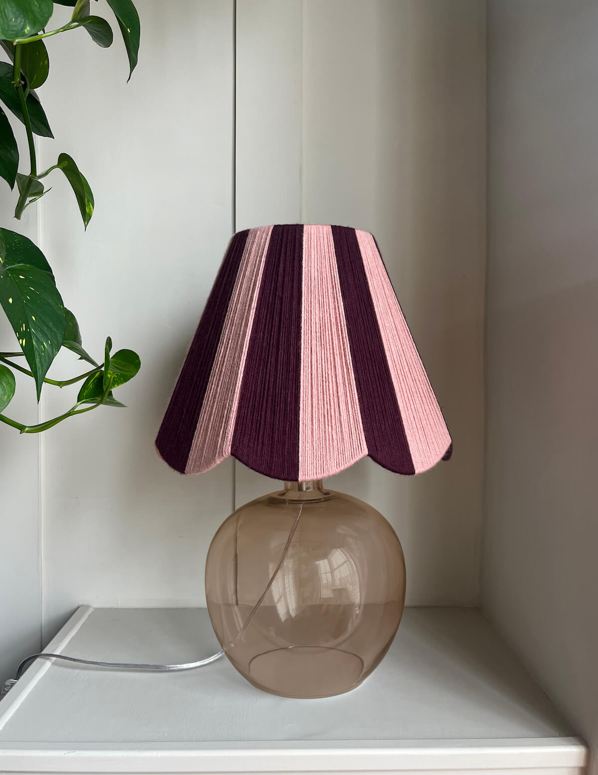 Mulberry & Peony Pink Scallop Yarn Lampshade