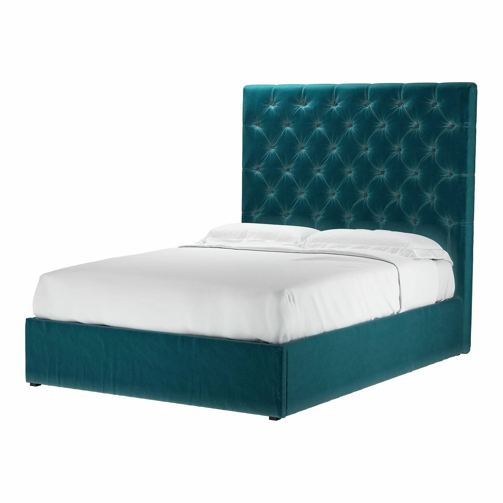 Rosalie Cotton Matt Velvet Ottoman Bed - Double Size