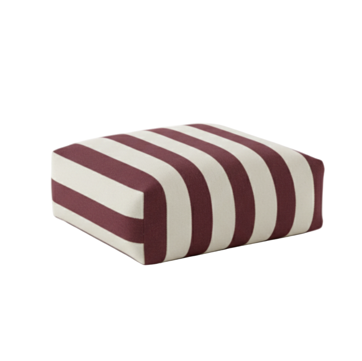 Hand-painted and Re-purposed Linen Floor Cushion Cube in Stripe print