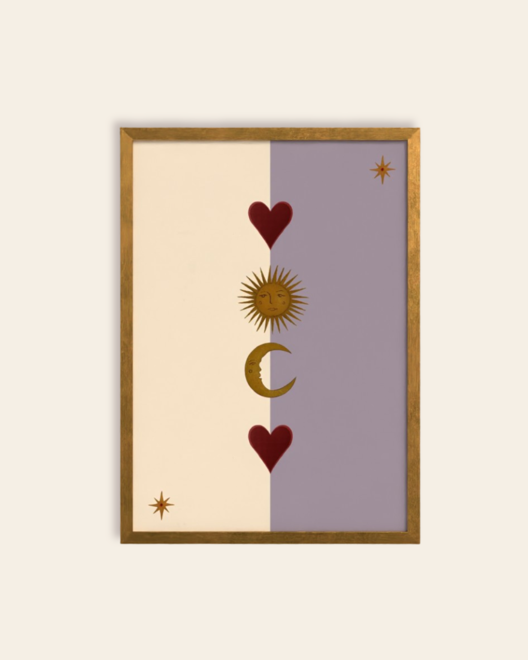 Sun, Moon and Heart Art Print