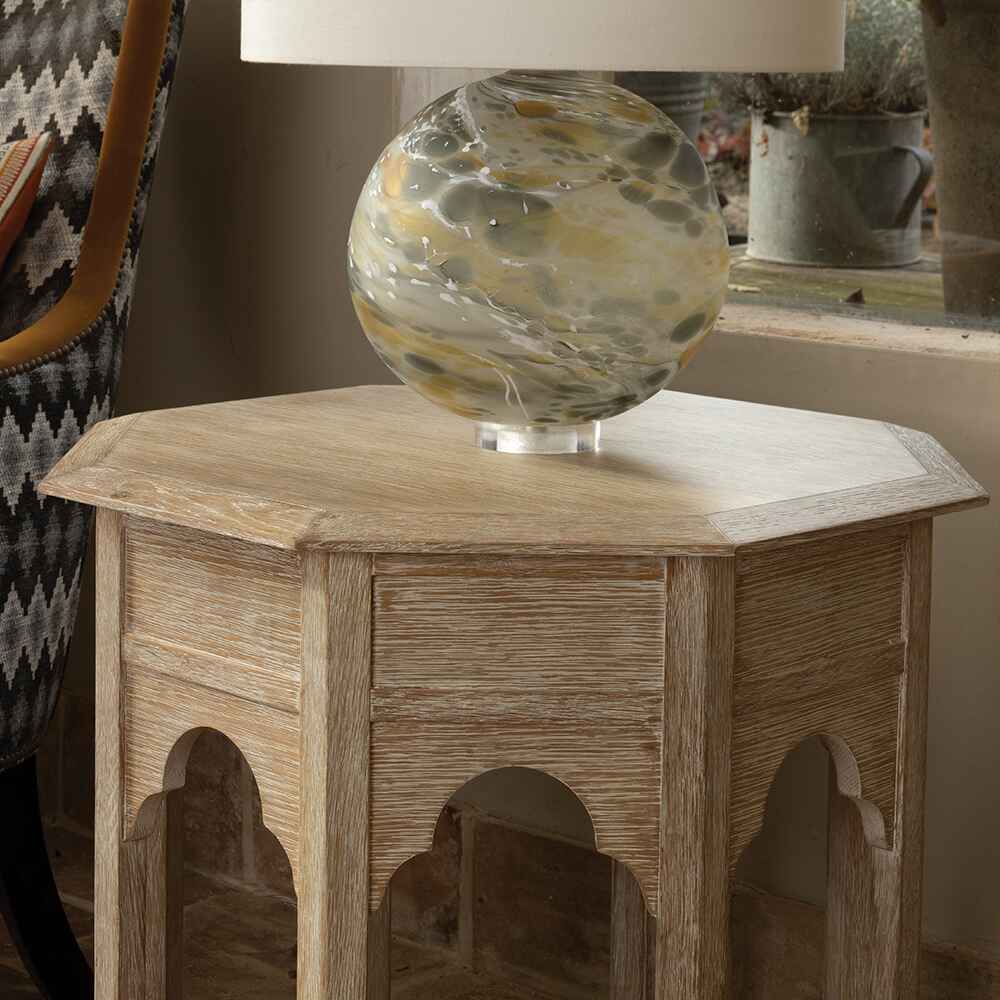 Tanjina Venetian White Oak Side Table